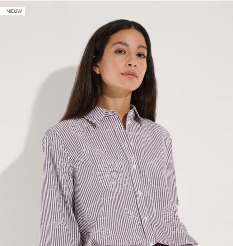 Striped flower blouse 2564